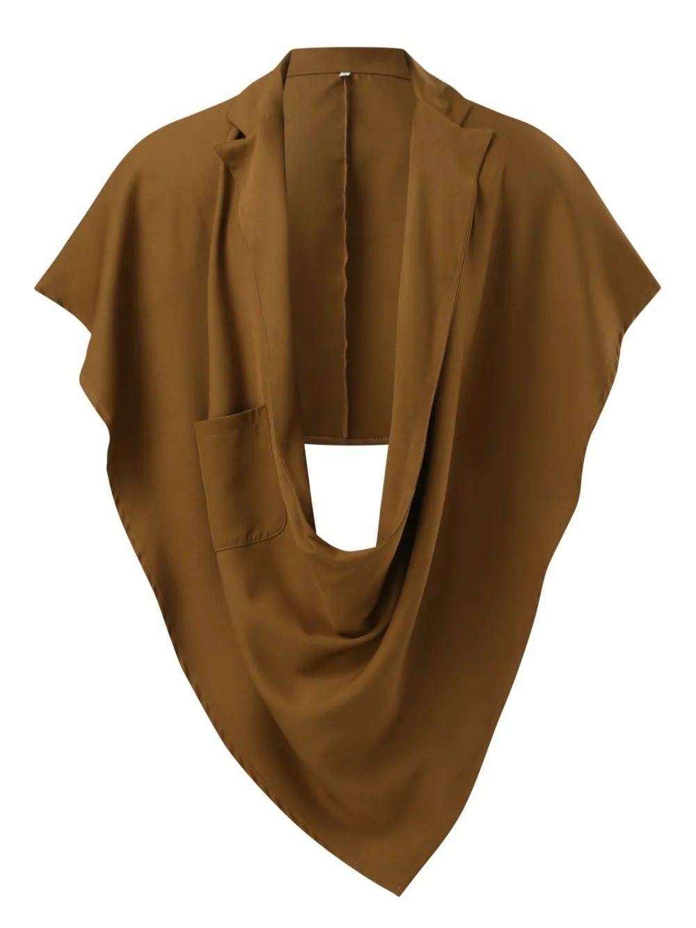 Men's Full Size Pocket Patched Draped Asymmetrical Hem Cape Plus Size, image 6