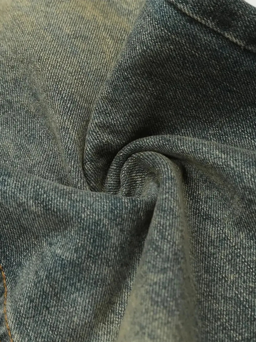 Men's Distressed Washed Straight Jeans, image 6