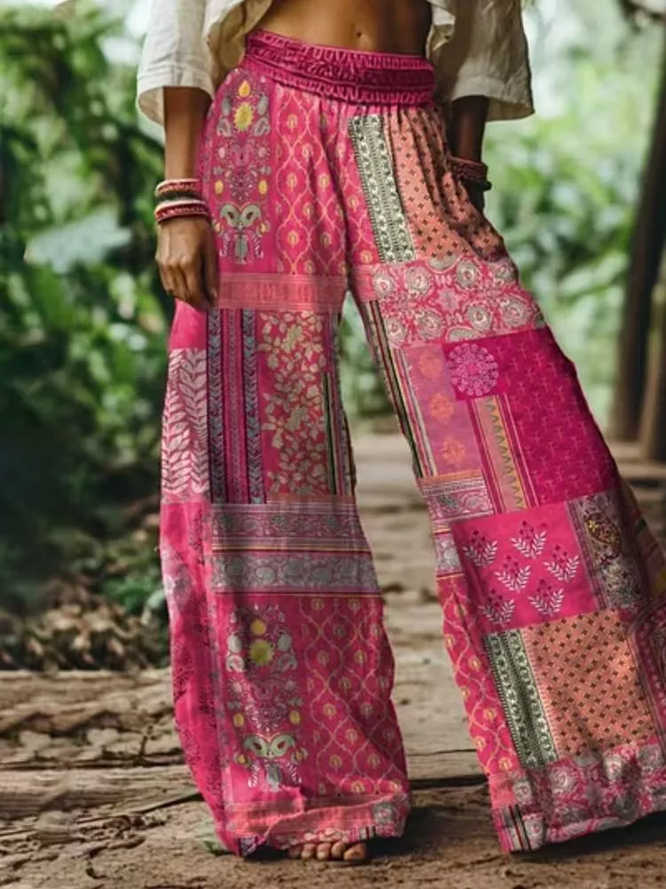 Full Size Floral Wide-Leg Pants Plus Size, image 3