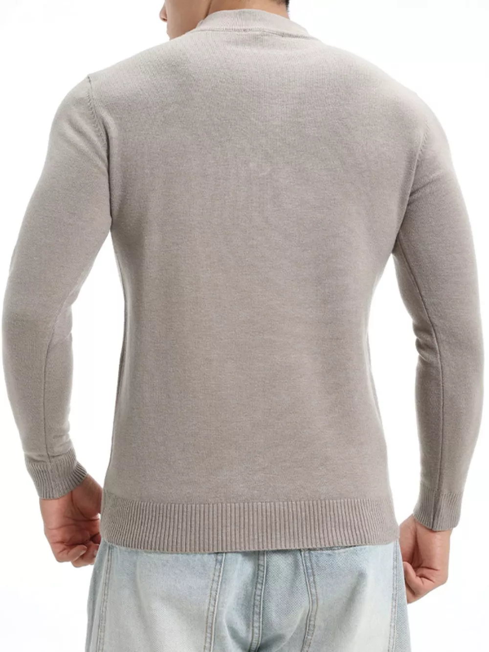 Men's Plus Size Slim-Fit Mock Neck Knit Top, image 14