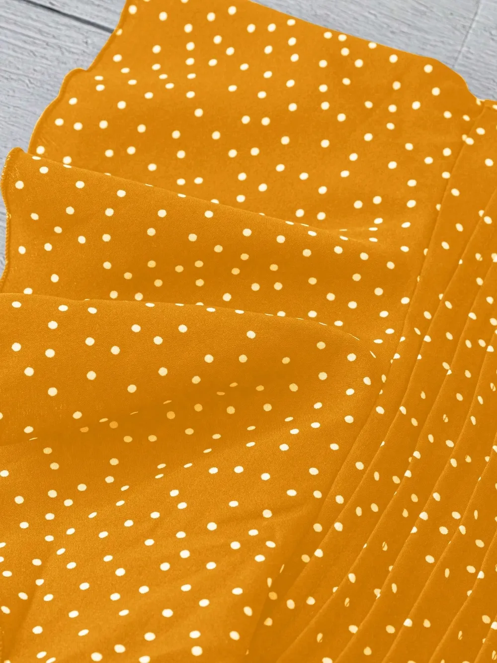 Polka Dot Notched Ruffled Cap Sleeve Blouse, image 5