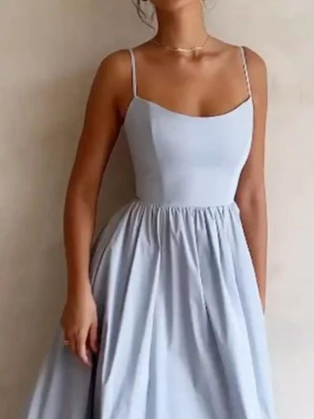 Adjustable Strap Scoop Neck Midi Dress, image 8