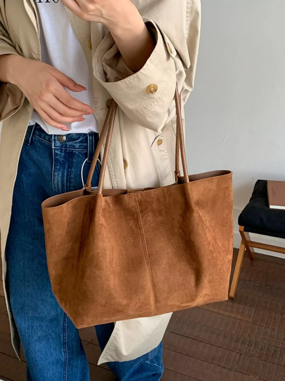Solid Color Tote Bag, image 5