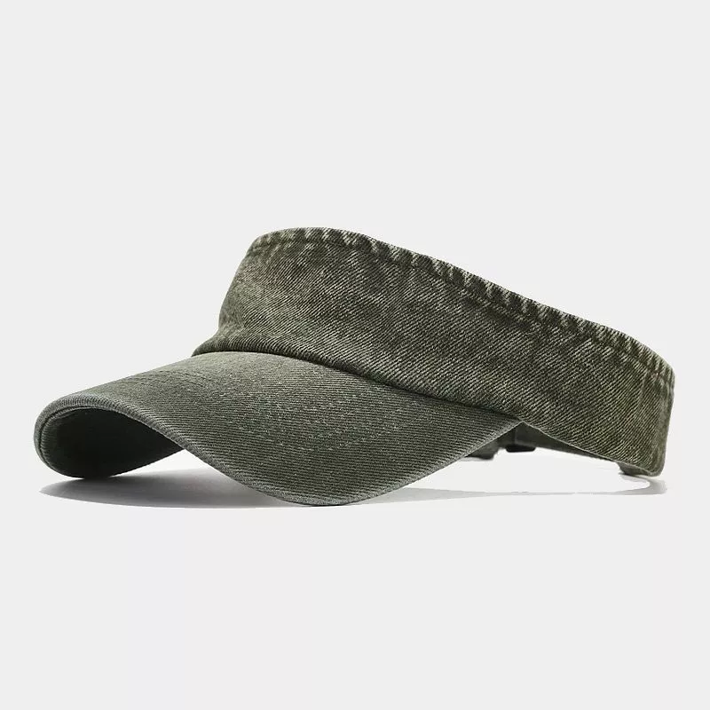 Vintage Washed Denim Sun Visor Hat, image 2