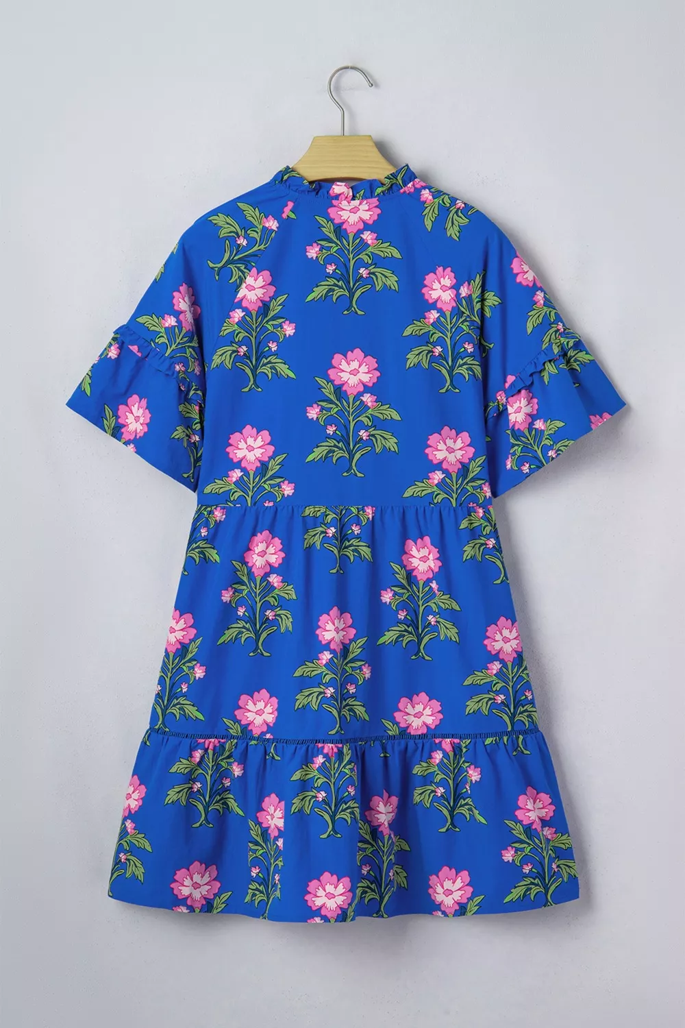 V Neck Short Sleeve Loose Flower Dress, image 7