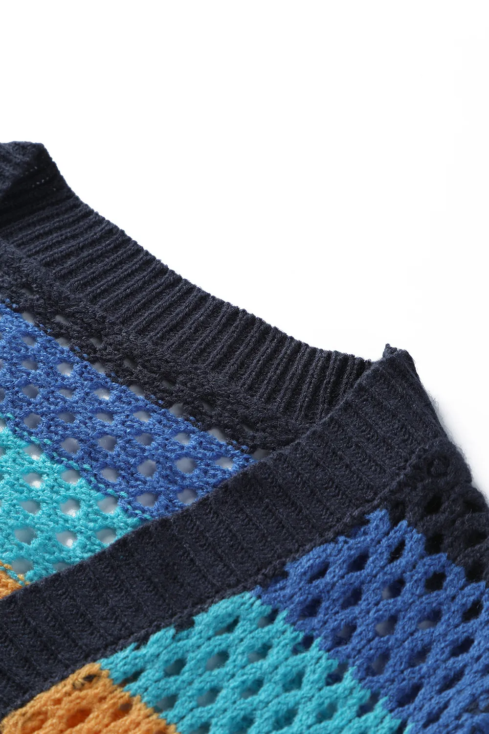 Openwork Color Block Tied Cardigan, image 3