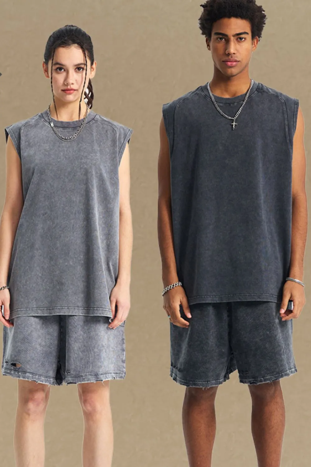 Men's Round Neck Solid Color Tank, image 2