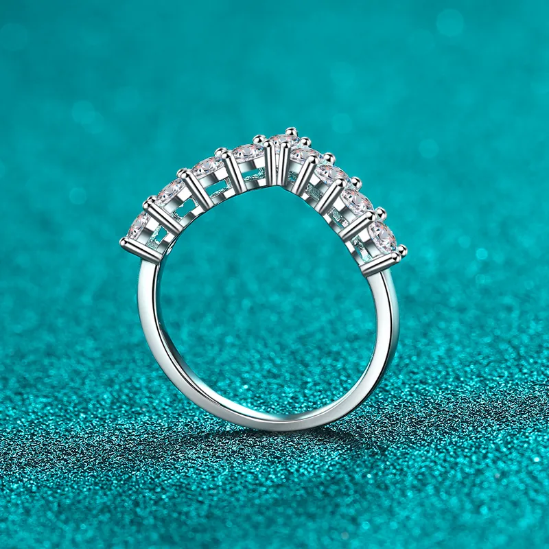925 Sterling Silver Moissanite V Shape Ring, image 4