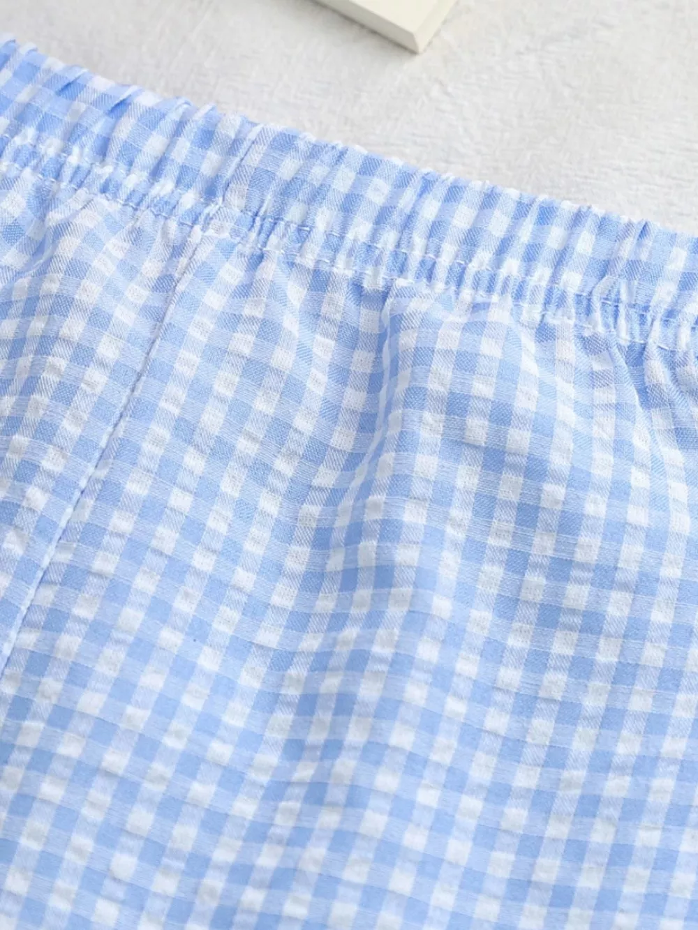 Children's Carrot Embroidered Gingham Top and Pants Set, image 4