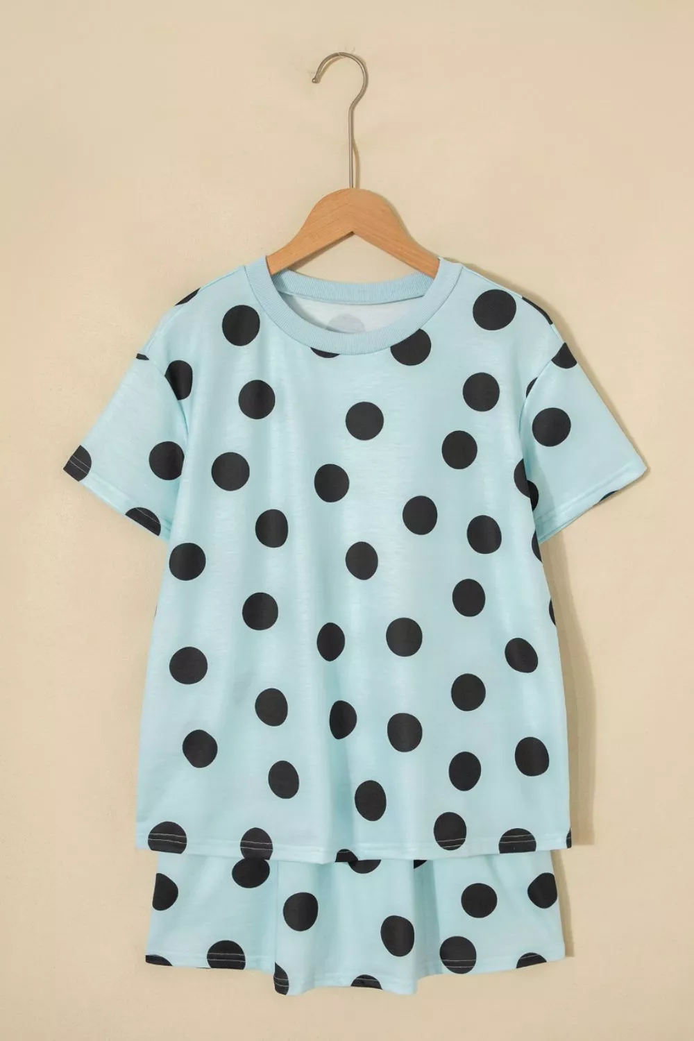 Polka Dot Short Sleeve Top Casual Skort 2pcs Outfit, image 7