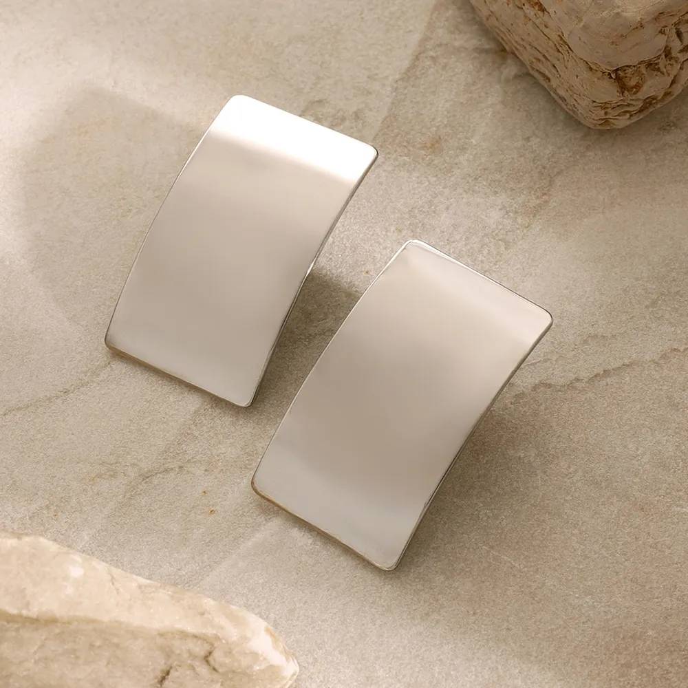 Stainless Steel Rectangle Earring, image 8