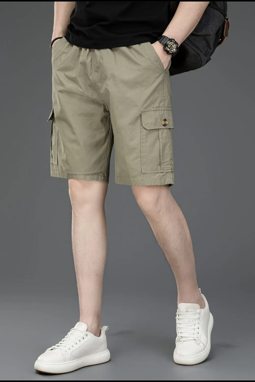 Men's Plus Size Loose Fit Cargo Shorts, image 2