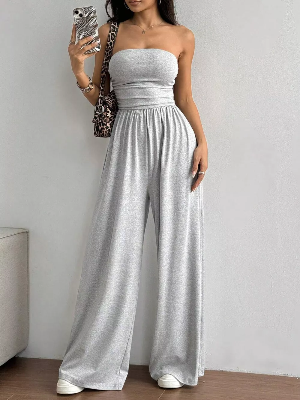 Effortless Chic Tube Top Wide Leg Jumpsuit, image 5