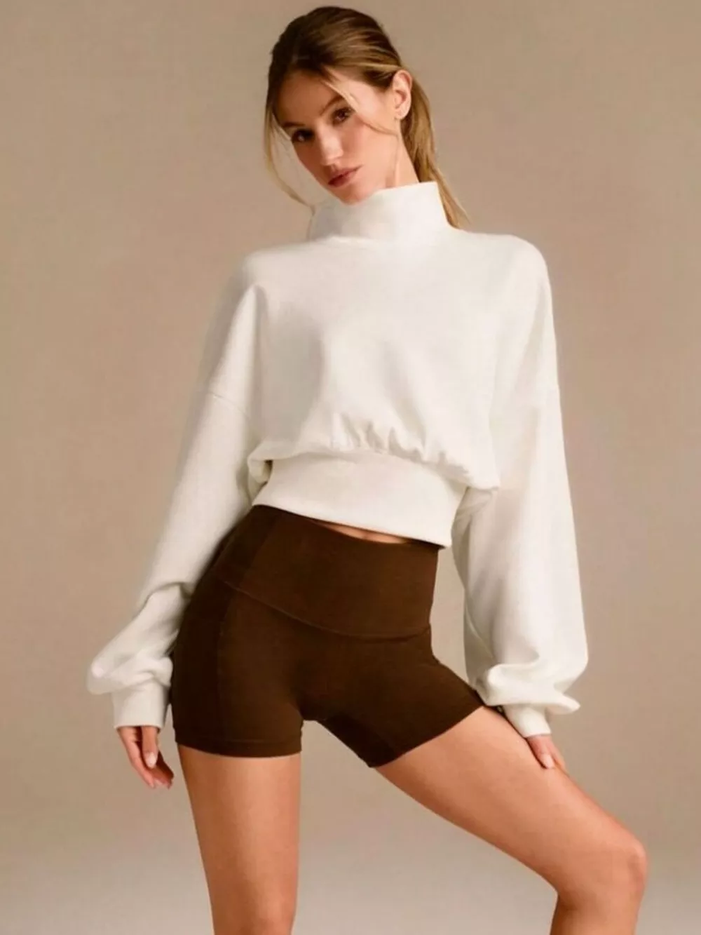 Turtleneck Dropped Shoulder Sweatshirt, image 5