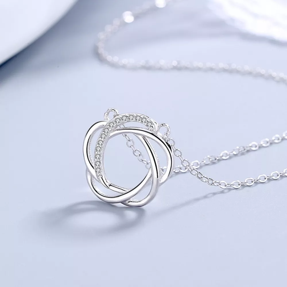 925 Sterling Silver Zircon Pendant Necklace