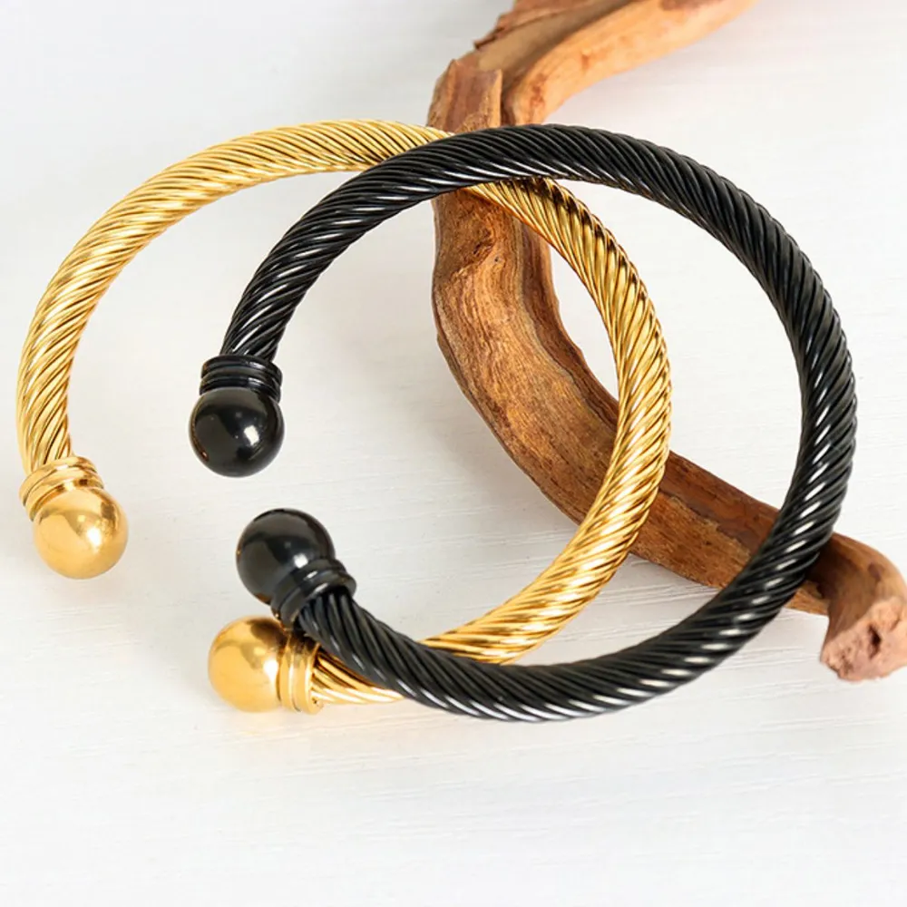 Stainless Steel Twisted Cable Cuff Bracelet, image 3