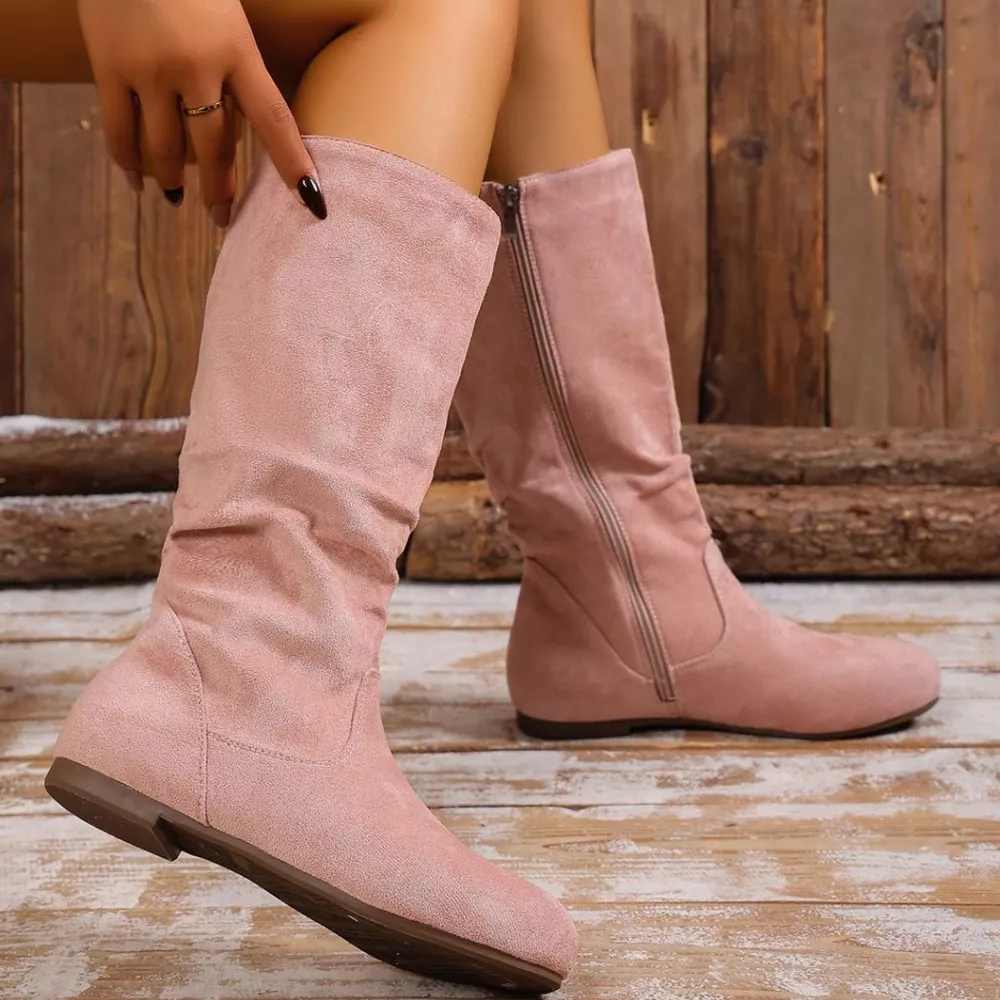 Round Toe Side Zip Boots, image 7
