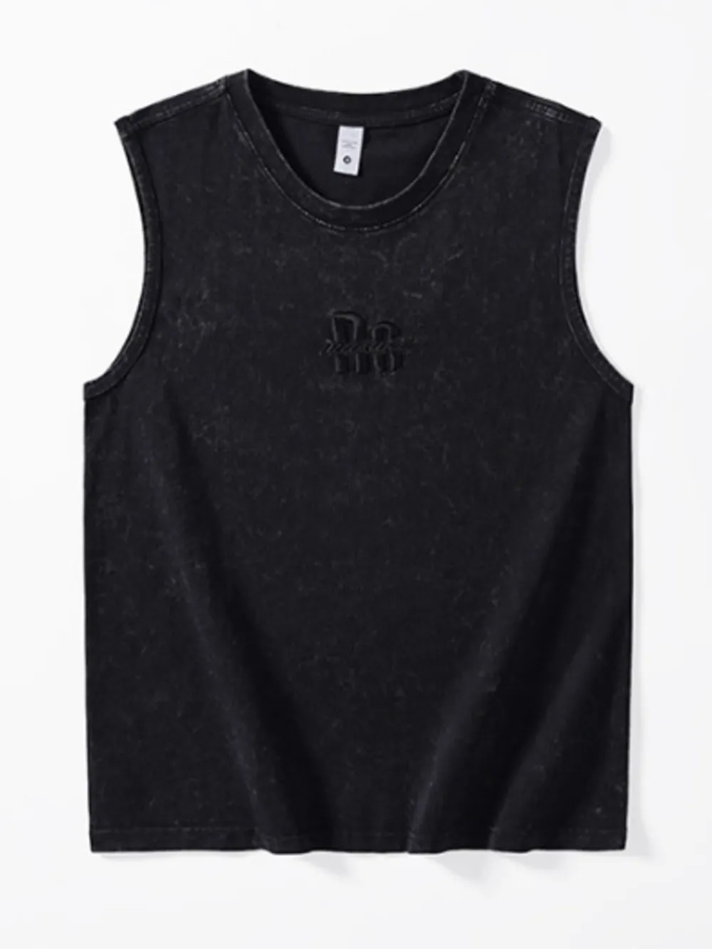 Men's Plus Size Washed Distressed Texture Sleeveless Tank, image 5