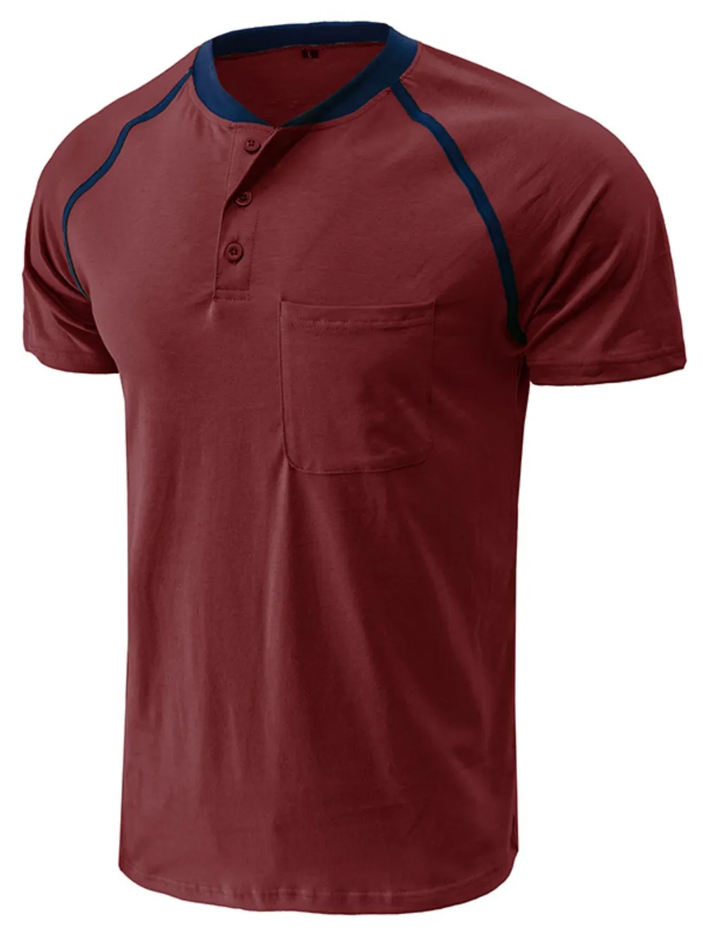 Men's Contrast Stitch Polo Shirt with Chest Pocket, image 9