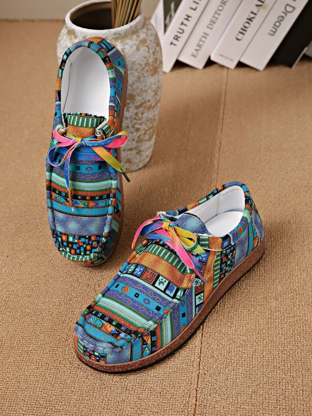 Printed Lace Up Sneakers, image 2