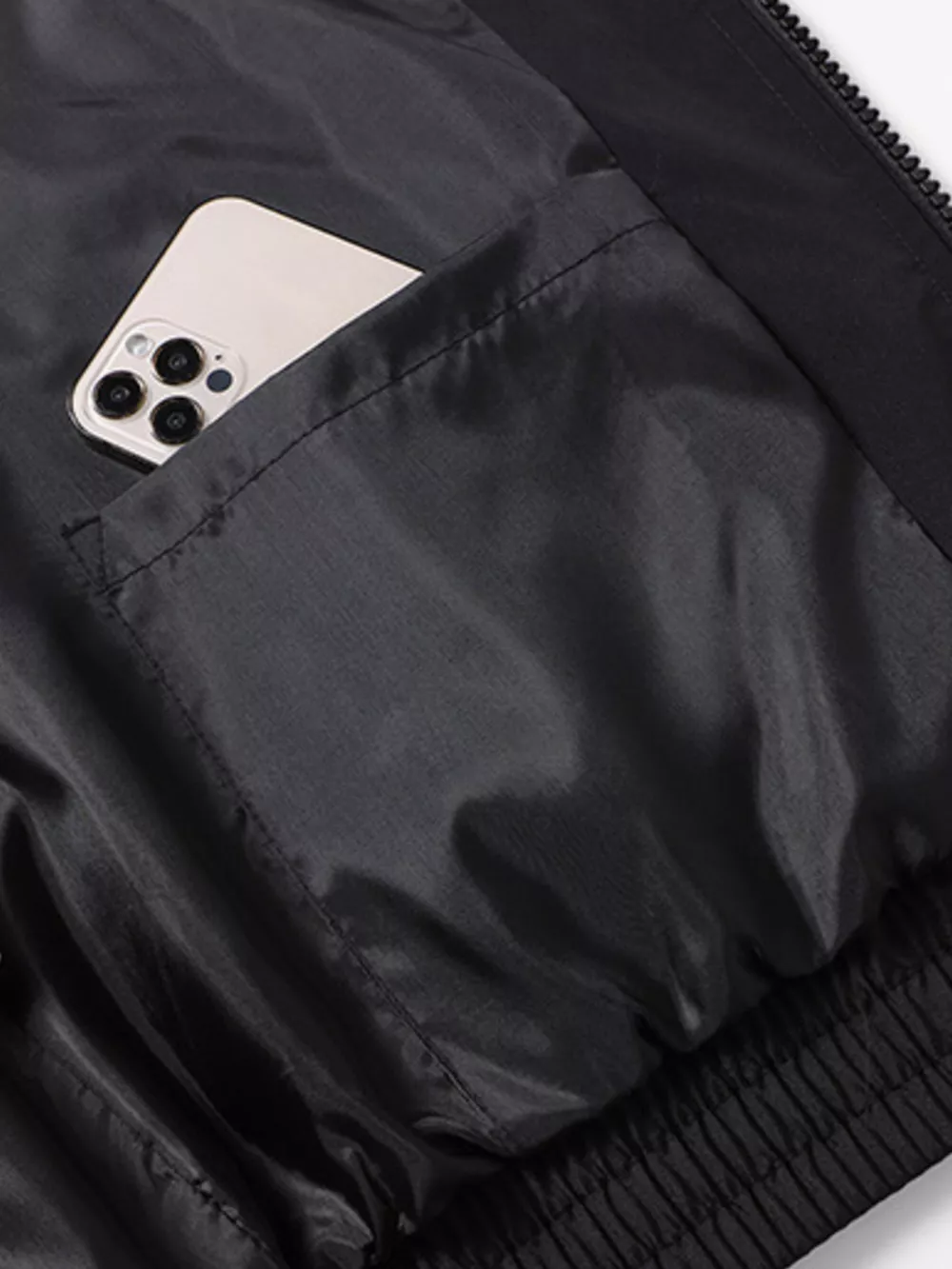 Men's Racing-Inspired Zip Up Bomber Jacket, image 6