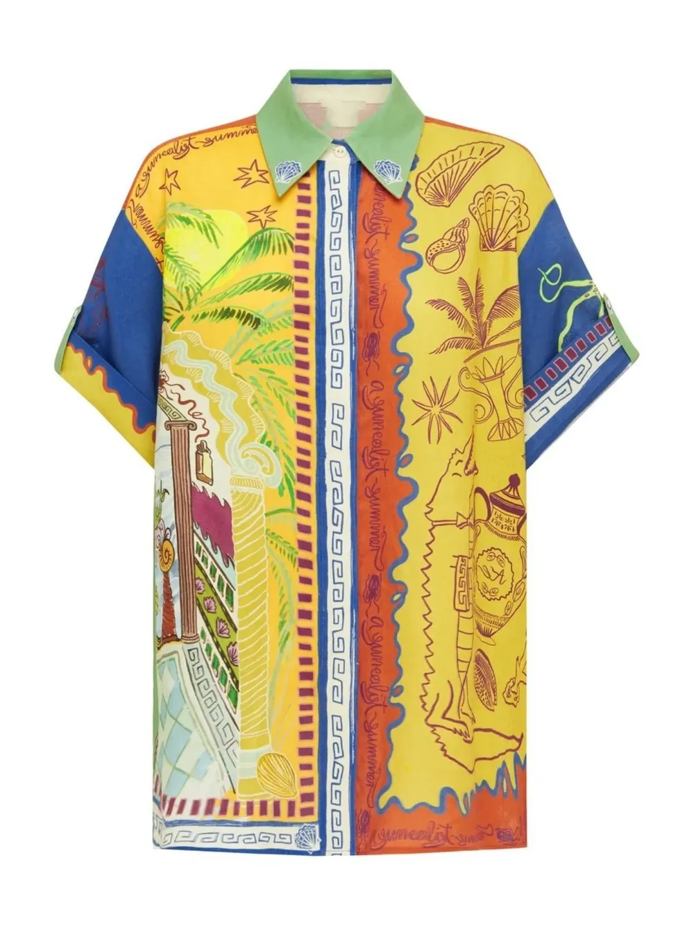 Printed Button Up Shirt and Pants Set, image 6