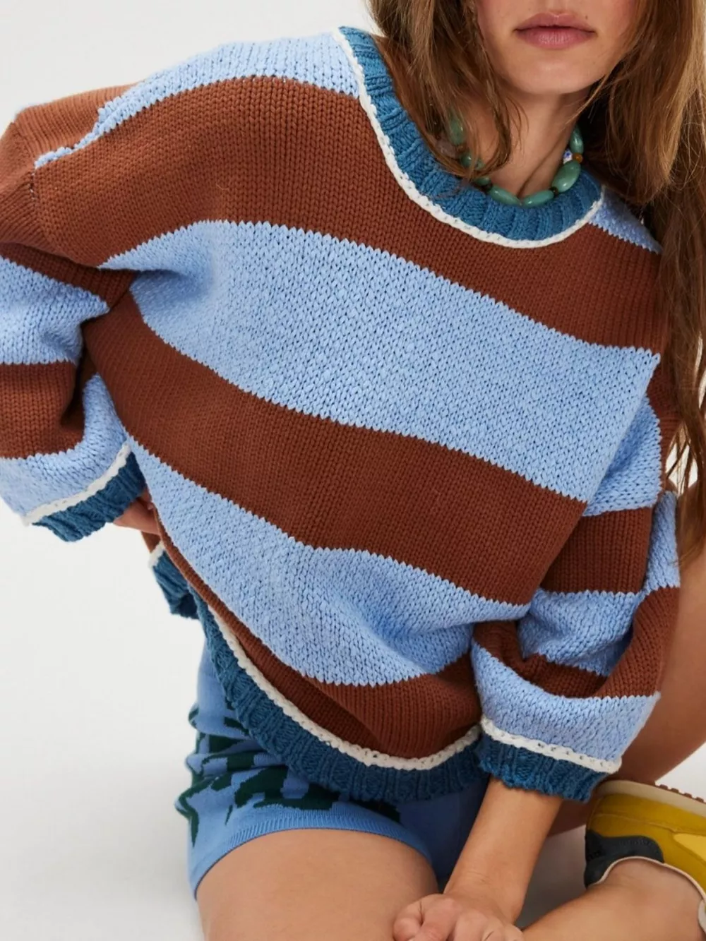 Color Block Round Neck Sweater, image 4