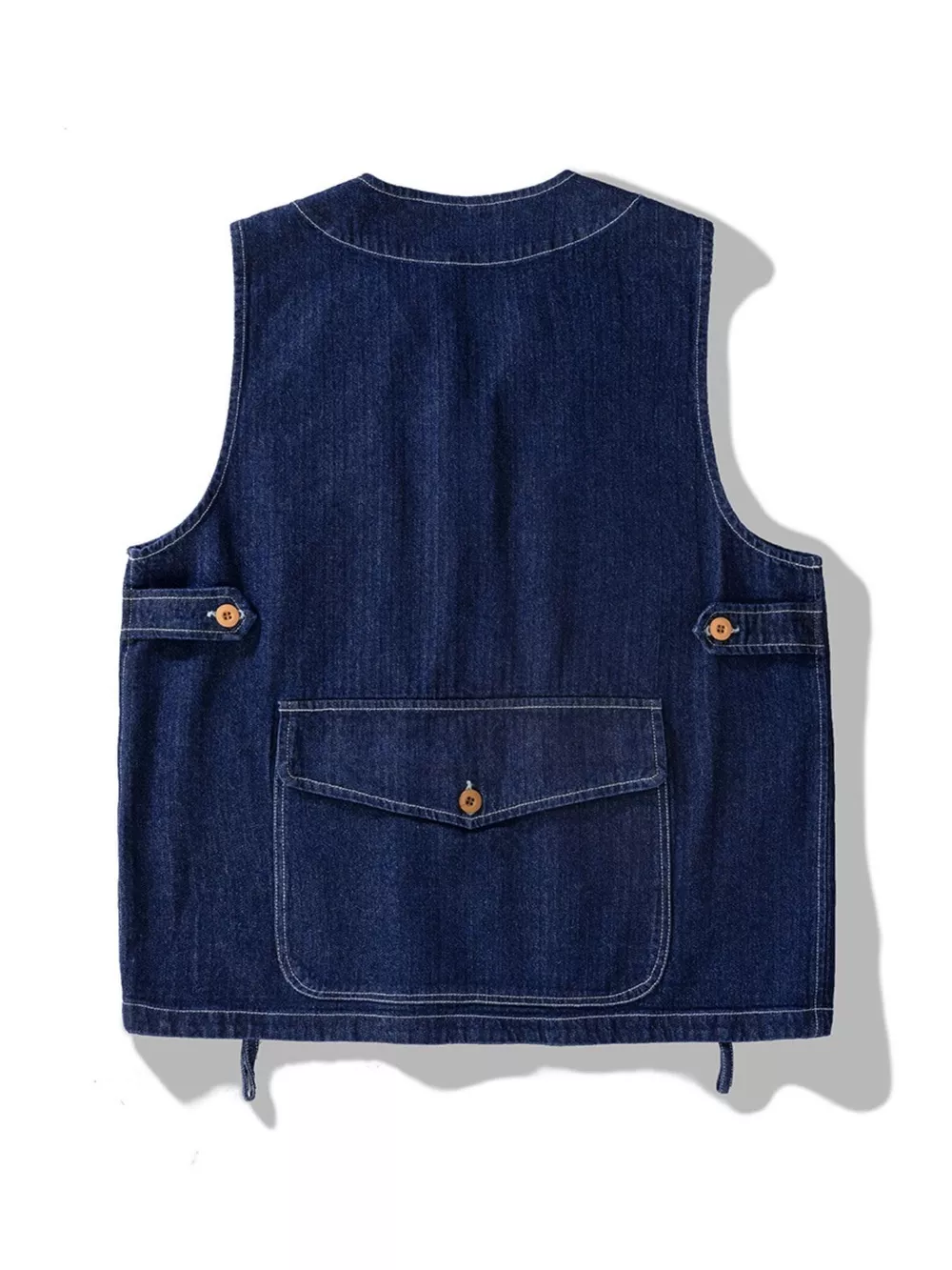 Men's Plus Size V-Neck Button Up Denim Vest, image 5