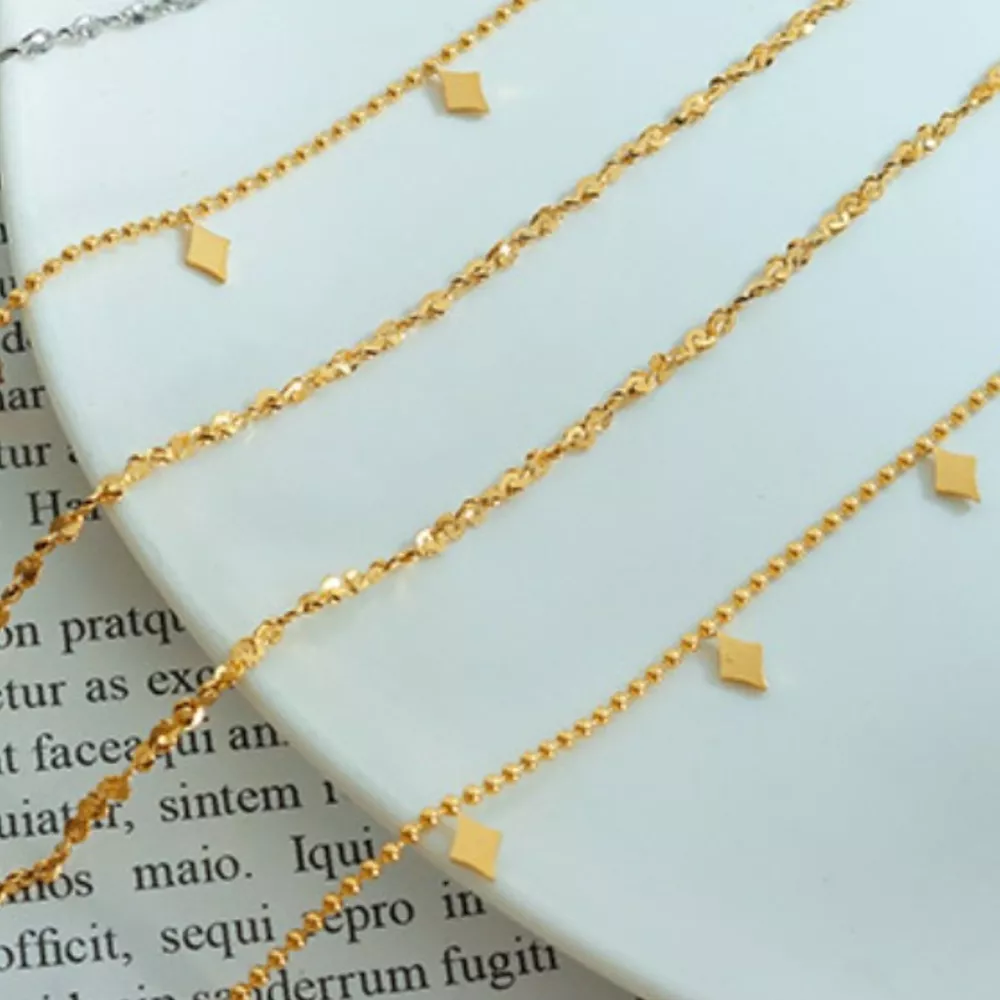 18K Gold-Plated Titanium Steel Layered Necklace, image 3