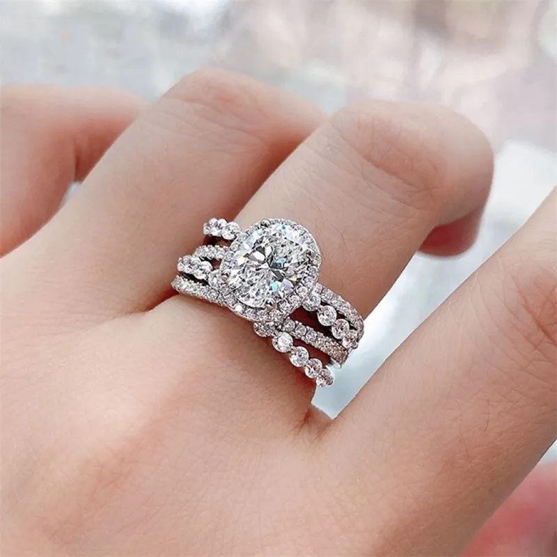3 Carat Moissanite 925 Sterling Silver Layered Ring, image 3