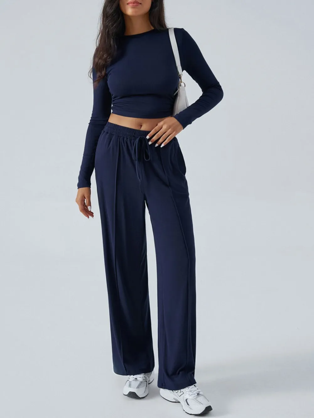 Round Neck Long Sleeve Top and Pants Set, image 21