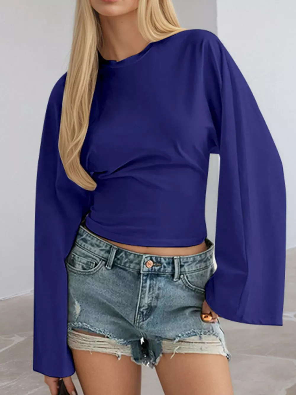 Full Size Long Sleeve Fitted T-Shirt Plus Size, image 21