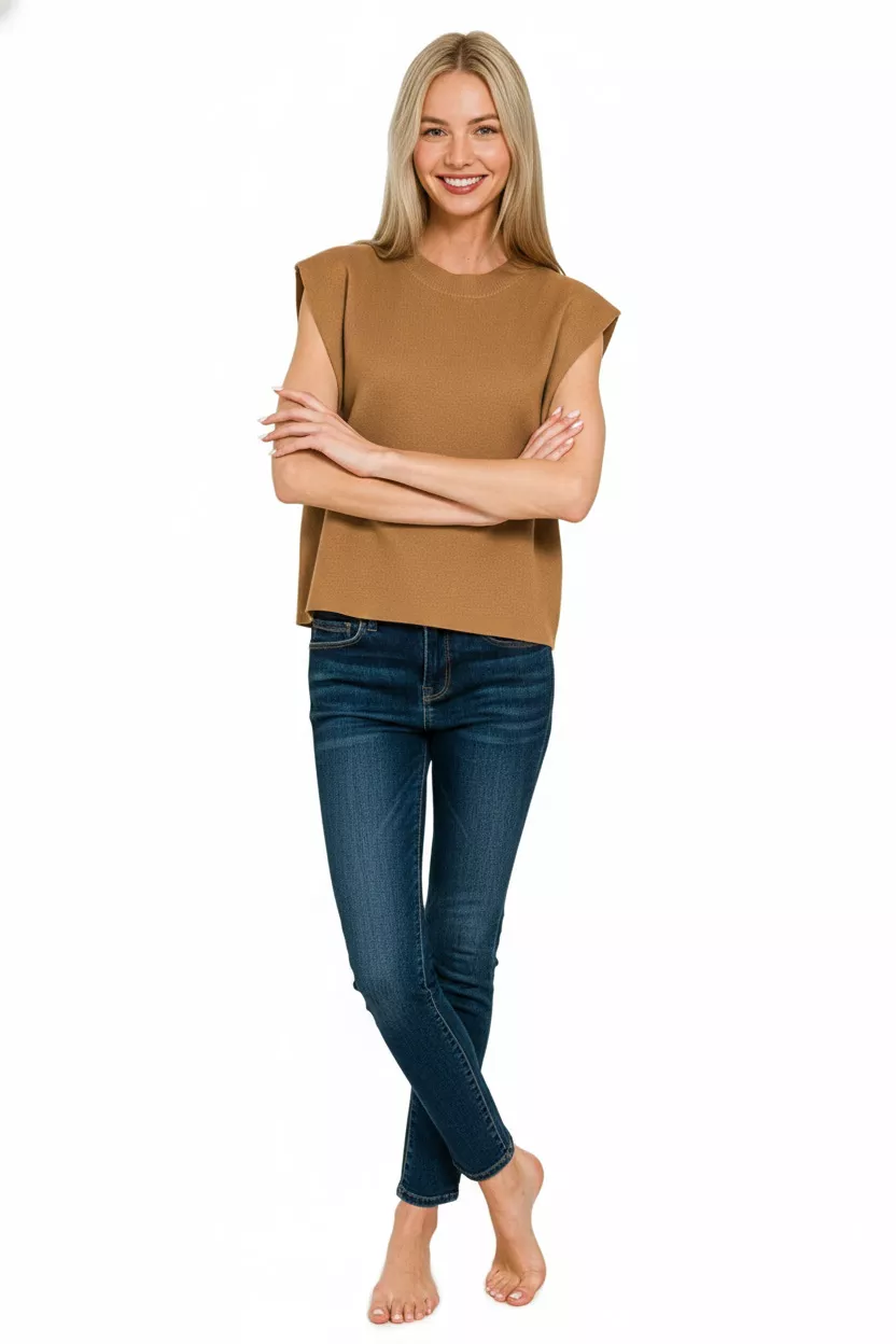 Round Neck Viscose Sweater Vest, image 2