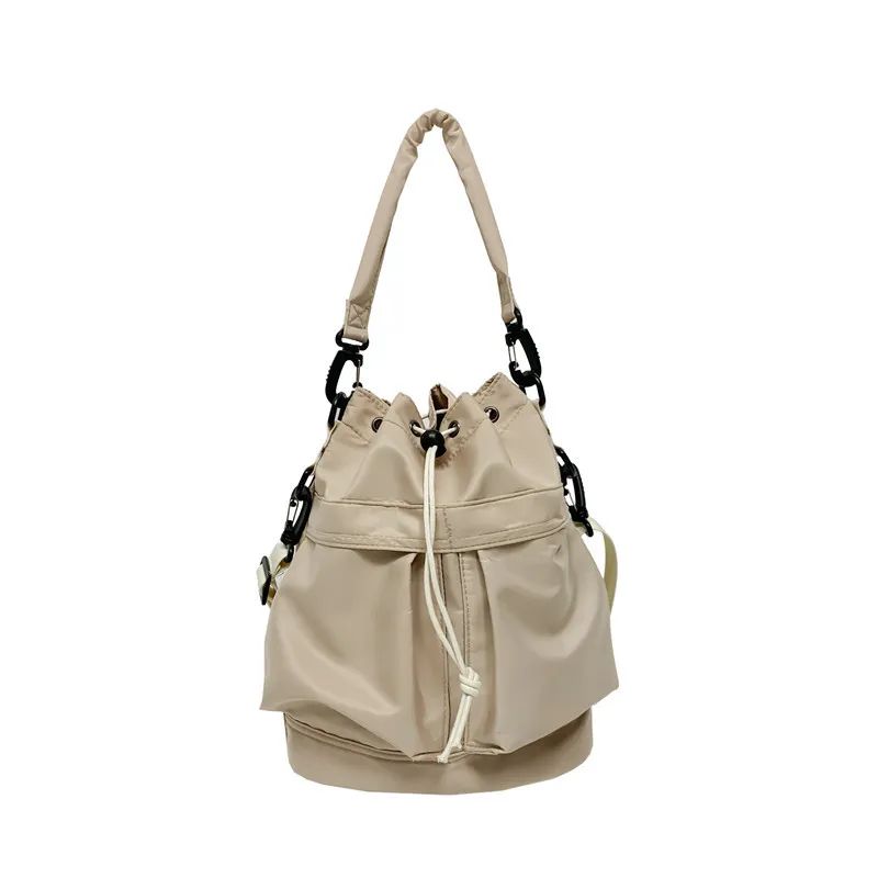 Drawstring Nylon Bucket Bag, image 3