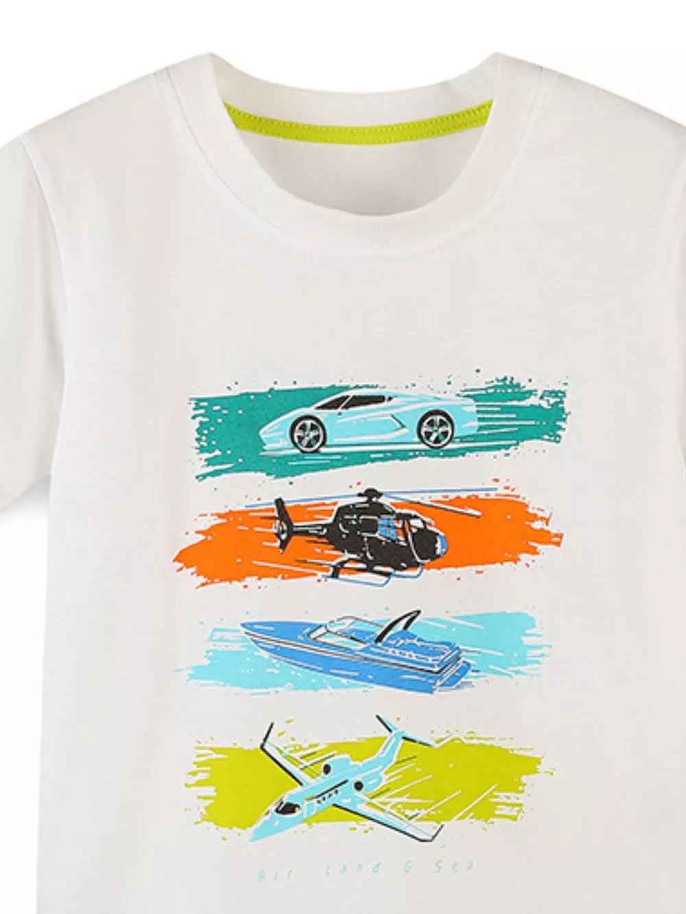 Children's Vehicle Print T-Shirt and Shorts Set, image 2