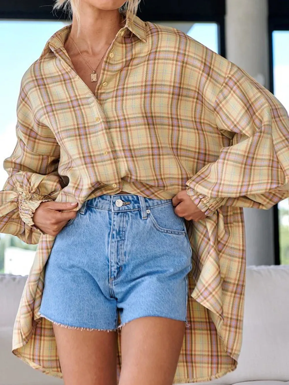 Plaid Button Up Long Sleeve Shirt, image 7