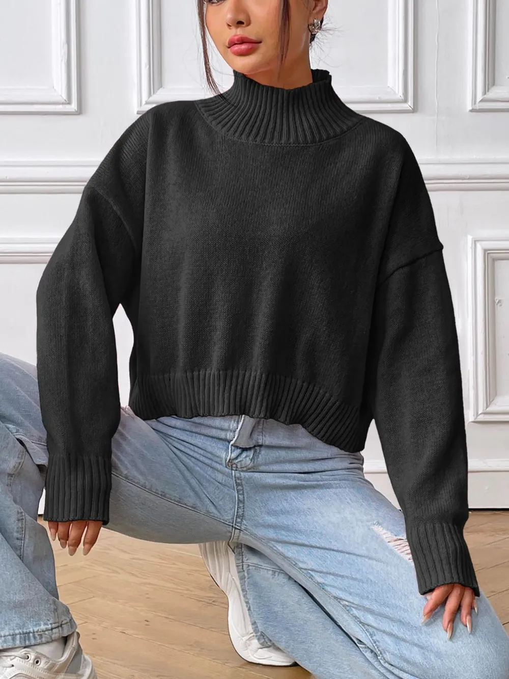Turtleneck Long Sleeve Sweater, image 8