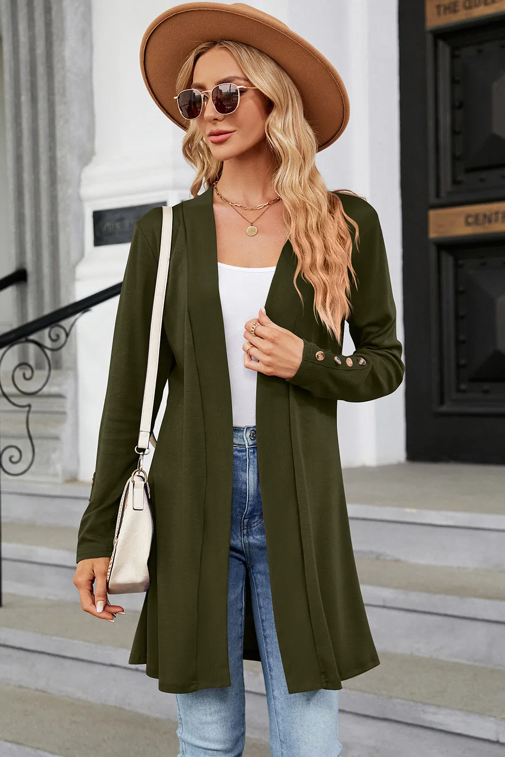 Open Front Long Sleeve Cardigan, image 4