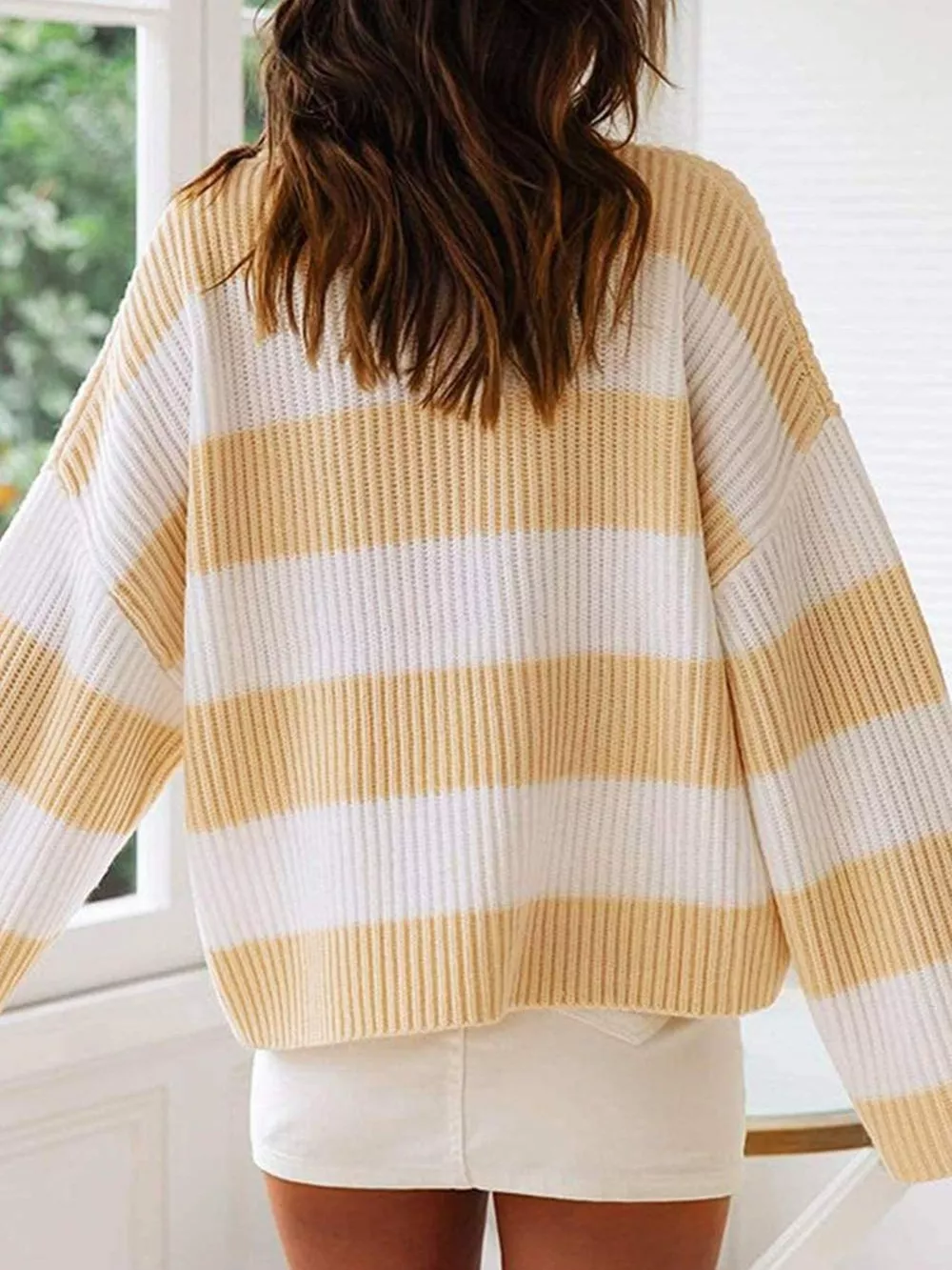 Contrast Striped Round Neck Sweater, image 6