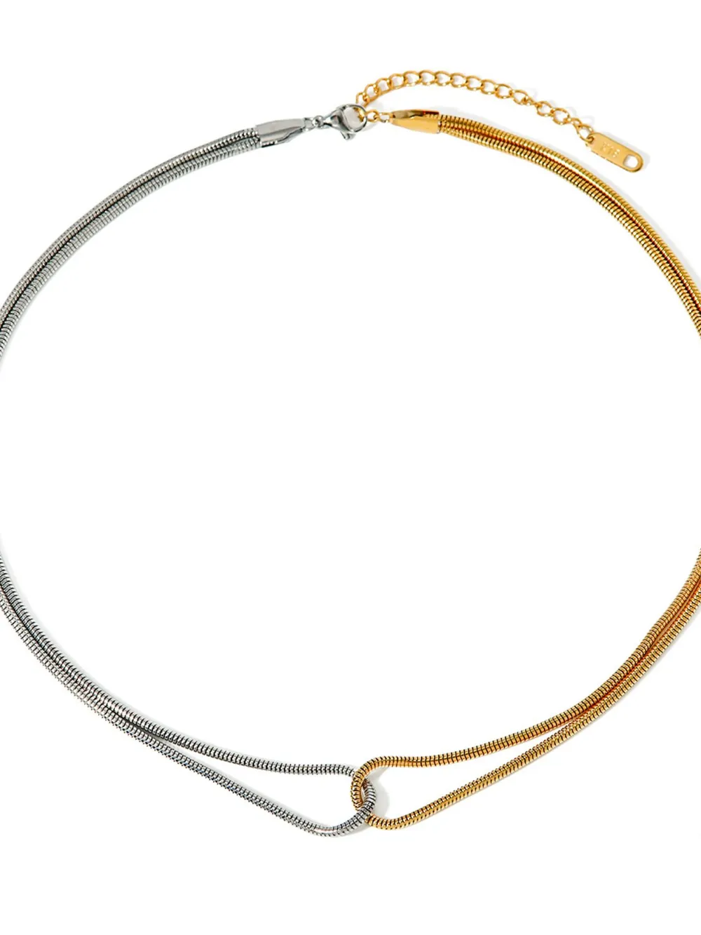 18K Gold-Plated Stainless Steel Two-Tone Necklace, image 3