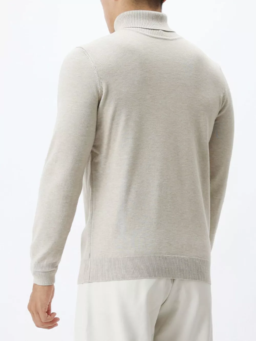Men's Plus Size Slim-Fit Ribbed Turtleneck Sweater, image 3