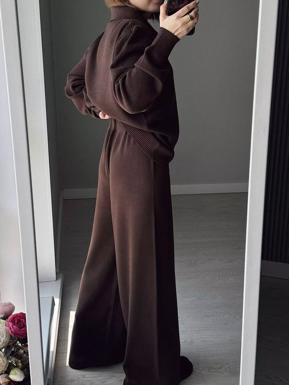 Polo Collar Top and Pants or Skirt Knit Set, image 12