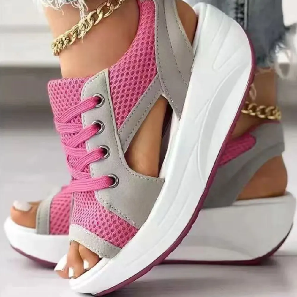 Mesh Breathable Platform Sandals, image 5