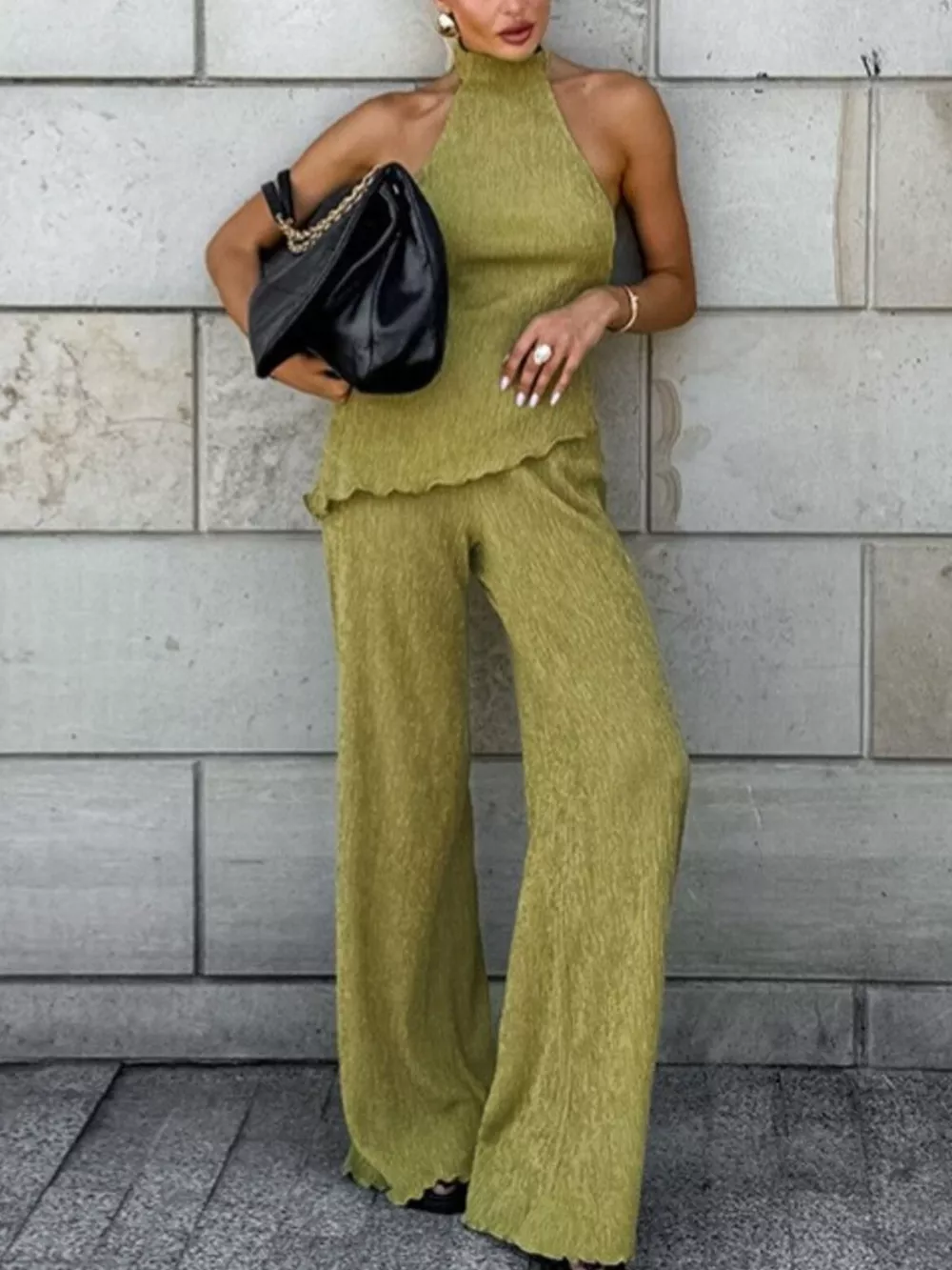 Sleeveless Top and Wide-Leg Pants Two-Piece Set, image 7