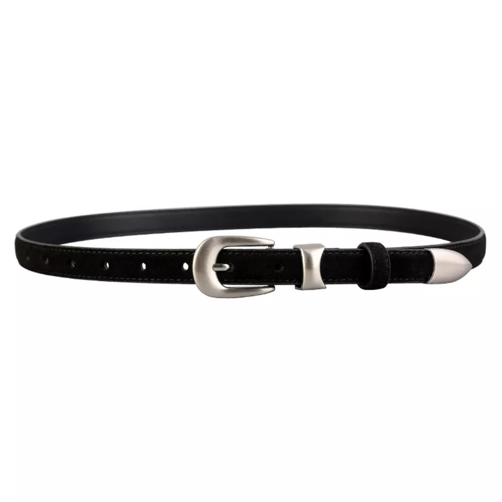 Skinny Belt with Silver Buckle
