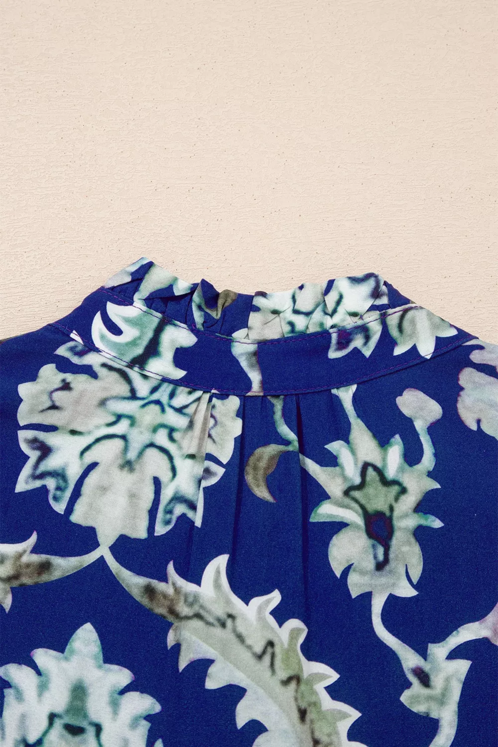 Wild Floral Print Frilled Collar Half Sleeve Dress, image 10