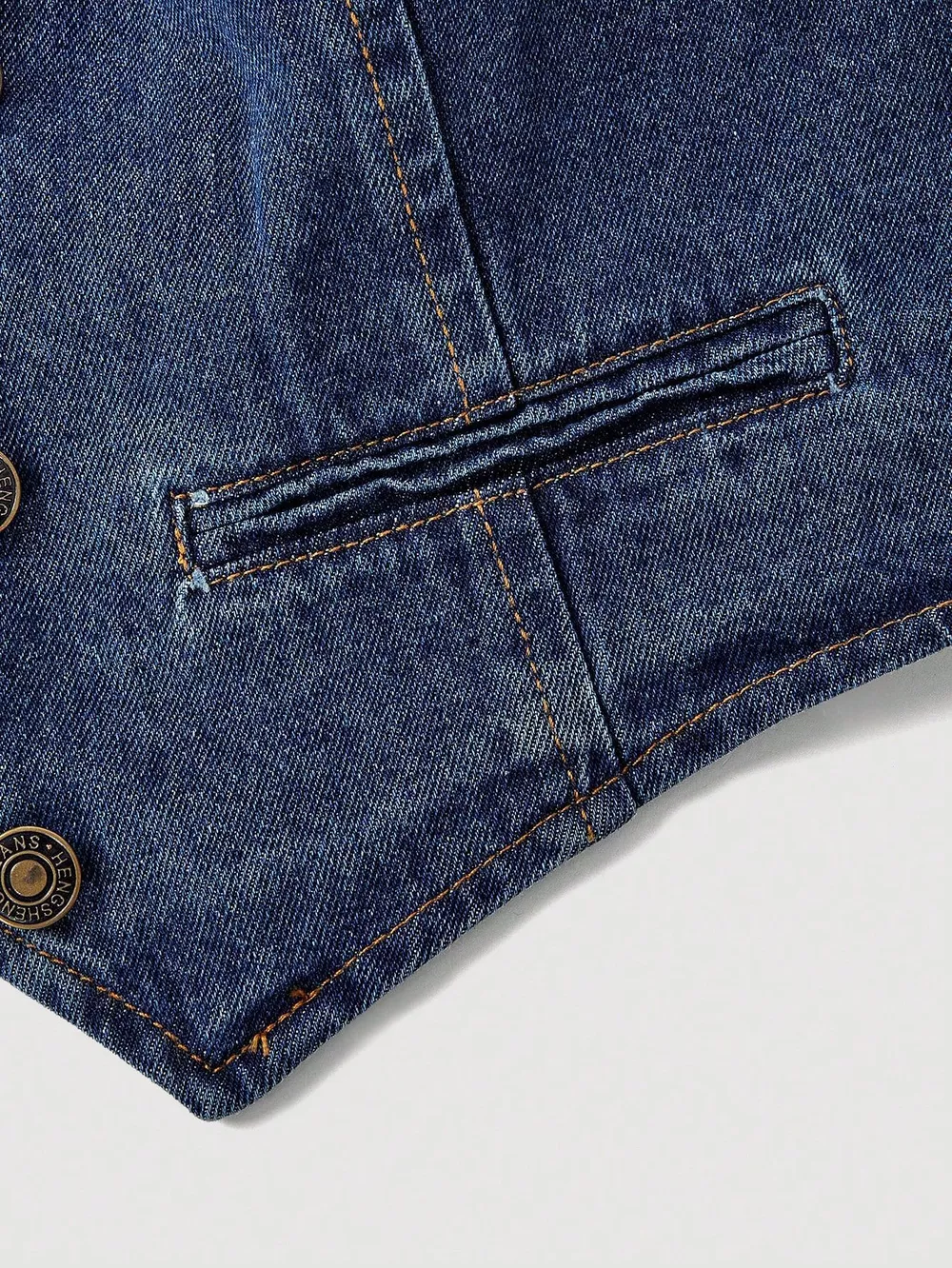 Halter Neck Denim Vest and Wide-Leg Jeans Set, image 7