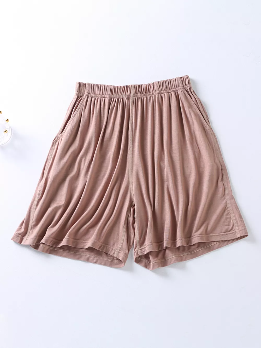 Plus Size Padded Round Neck Modal T-Shirt and Shorts Set, image 13