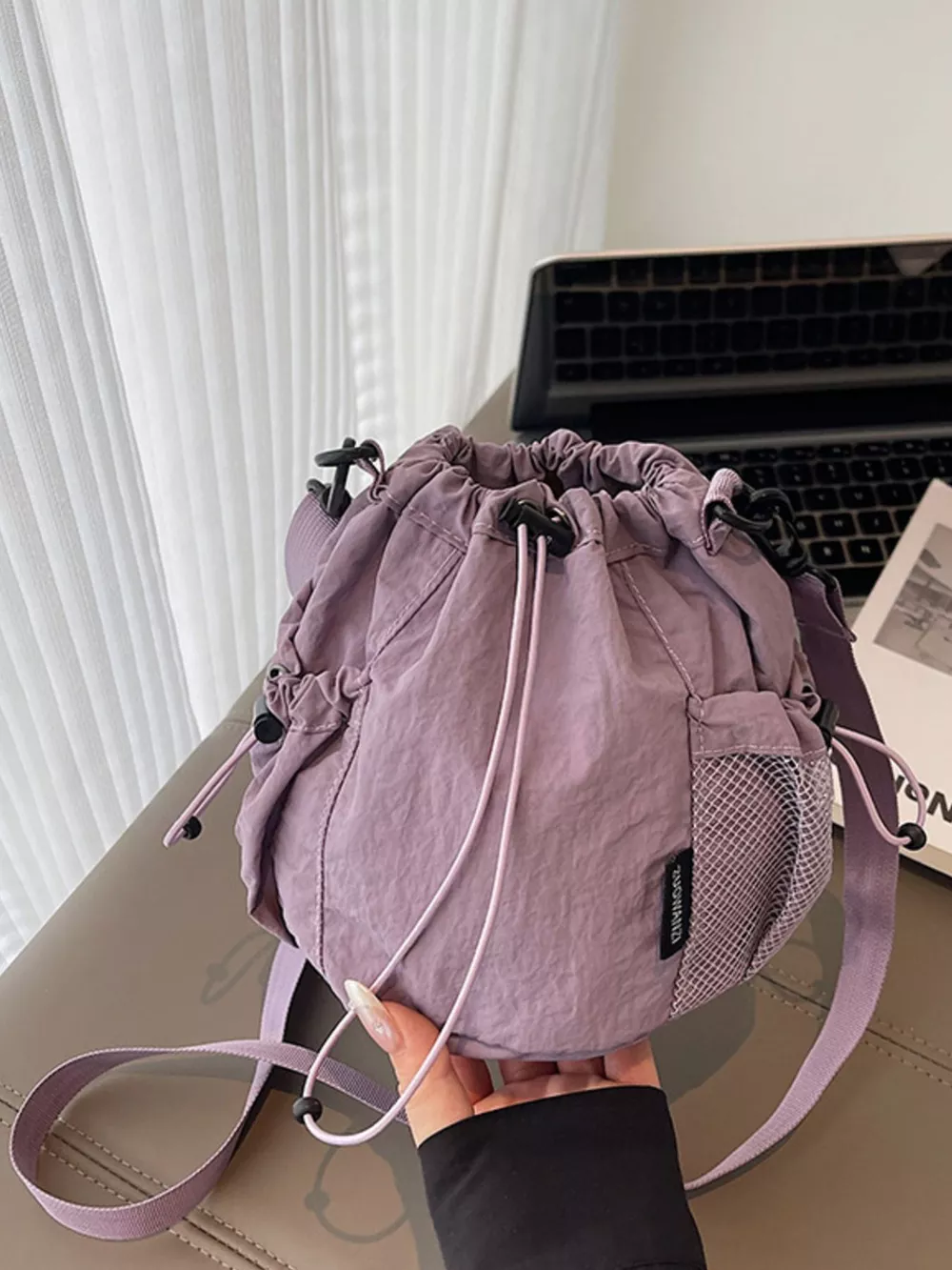 Drawstring Bucket Crossbody Bag, image 4