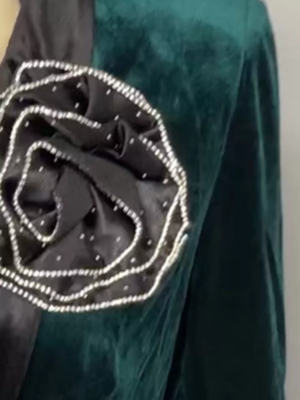 Velvet Rose Embellished One Button Blazer, image 3